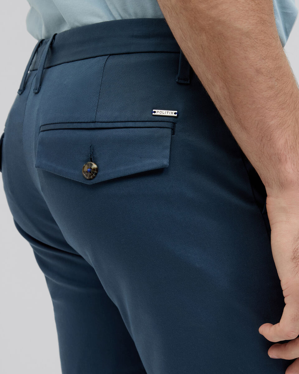 Ultra Slim Cotton-Tencel Chino, Steel Blue, hi-res